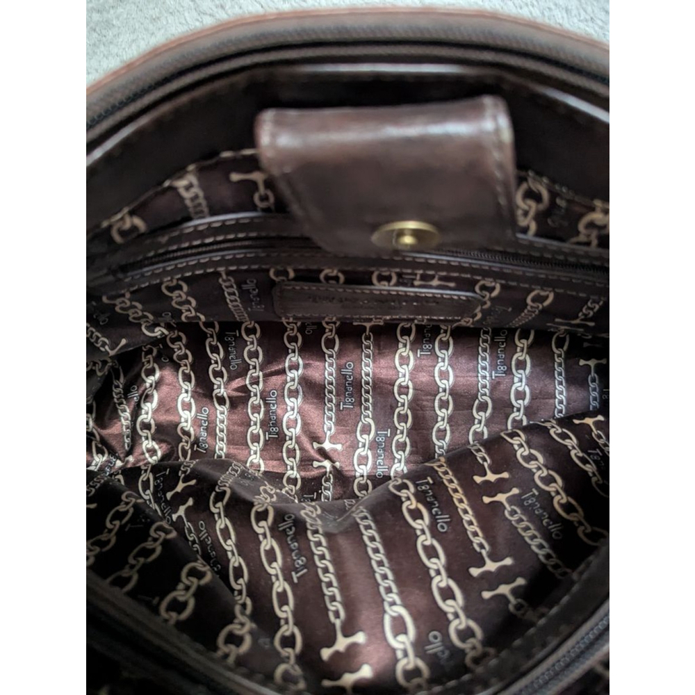 Women's Tignanello Brown Croc Embossed Satchel One Size Handbag Purse - Picture 13 of 16